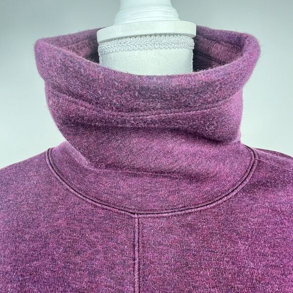 Athleta Plum Purple Cozy Karma Funnel Neck Sweatshirt Small Fleece Lined - Picture 3 of 16